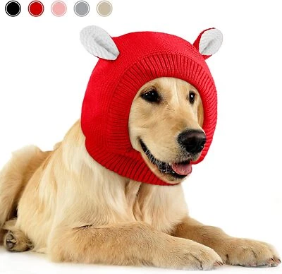 Lindo sombrero tejido invierno para perro mascota orejeras cubiertas cachorro gorra cálida para perro M/L Foto 1 de 4