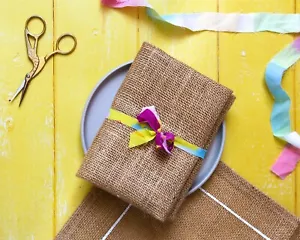 Hessian Cushion Hemmed Rag Rug (Jute / Burlap) 40 x 40cm - Ragged Life - Picture 1 of 3