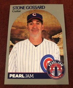PEARL JAM Chicago Baseball Card - Stone Gossard BAT JERSEY - 2018 wrigley away