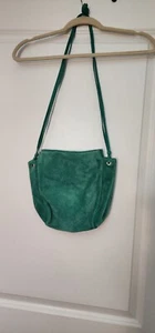 VINTAGE BOTTEGA VENETA Teal Green Suede/Leather Hobo Bag - Picture 1 of 3