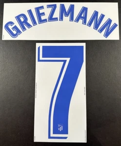 2018 2019 OFFICIAL ATLETICO MADRID GRIEZMANN 7 AWAY PLAYER SIZE NAMESET - Bild 1 von 1