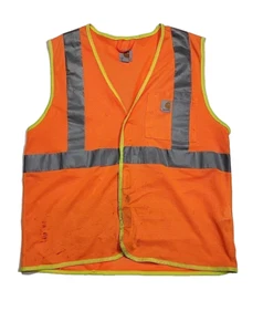 Carhartt Construction Orange Highly Reflective Vest Men's Large Class 2 - Picture 1 of 11