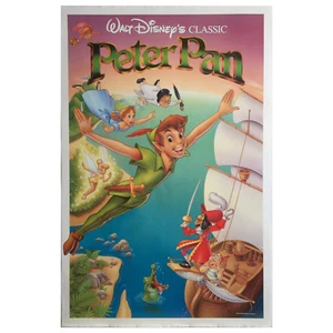 DISNEY'S PETER PAN (1991 RE-RELEASE) RARE 27"X41" US ONE SHEET POSTER  - Picture 1 of 5