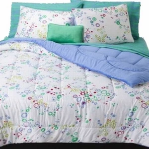 Full Bed In Bag Blue Bubble Dot Comforter Sheets Shams & Pillow - Picture 1 of 1