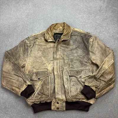 Chaqueta de Vuelo de Cuero Adulto X Grande Marrón Aviador Bombardero Vuelo Militar EE. UU. Hombres Foto 1 de 4