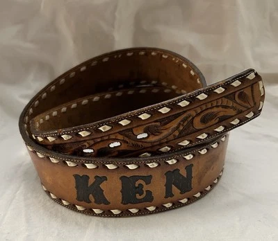 Cinto de couro feito à mão Tony Lama “KEN”, tamanho 40 - Imagem 1 de 3