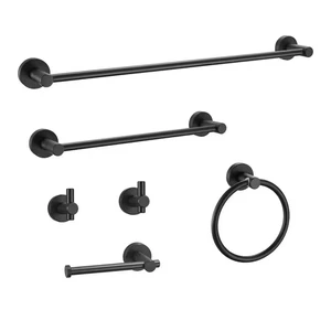 Modern 6-Pieces Aluminum Bath Hardware Set with Towel Ring Toilet Paper Holder T - Picture 1 of 12
