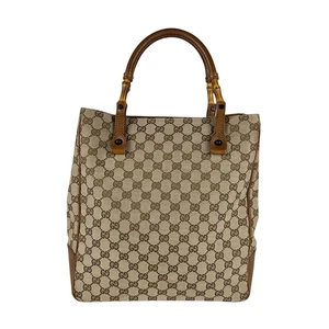 Bolso de Mano Gucci Bambú Gg Lona Cuero 112530 Z5131 r6_0709 - Imagen 1 de 5