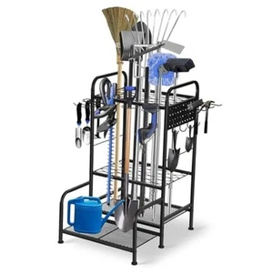 Garden Tool Organizer, Heavy Duty Tool Rack Stand, Metal Garden Tool and - Picture 1 of 8