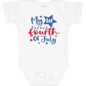 Inktastic My 1st 4th Of July With Stars Baby Bodysuit Fourth Kids First Red Blue - Picture 1 of 9