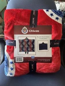 Coperta con cappuccio indossabile Chivas calcio con tasche 70" x 50" - Foto 1 di 4