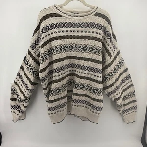 Trader Bay XXL Mens Sweater 100% Cotton Geometric Pattern Crew Neck Made USA XXL - Picture 1 of 13