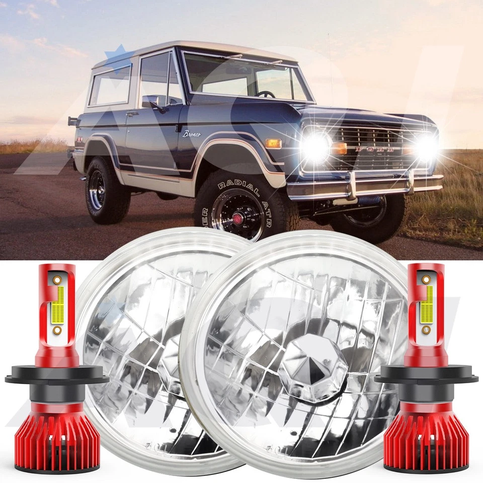 For GMC G35 1975-1978 7" Inch Round Head Light Sealed Beam Glass Housing Foto 1 de 4