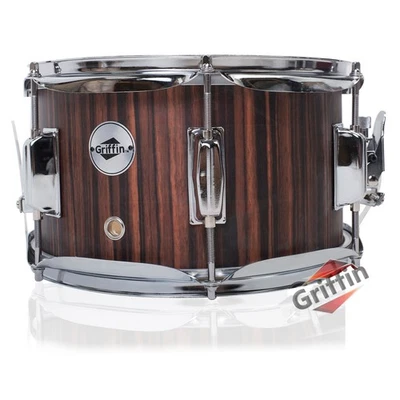 GRIFFIN Popcorn Snare Drum - 10x6 Acoustic Mini Poplar Wood Shell Marching Head - Image 1 of 4