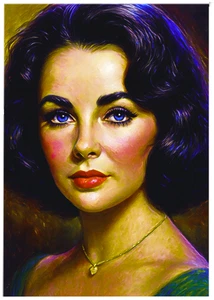ELIZABETH TAYLOR * ACEO Personalizado * Novedad Divertida * CELEBRIDAD * Tarjeta de Arte * ATC - Imagen 1 de 2