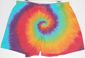 Men's TIE DYE Boxers Rainbow Spiral Hanes sm m l xl psychedelic hippie art - Picture 1 of 1