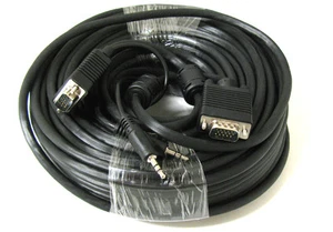 50' FT SVGA Super VGA M męski na męski kabel z dźwiękiem 3,5 mm do monitora TV 50FT - Zdjęcie 1 z 3