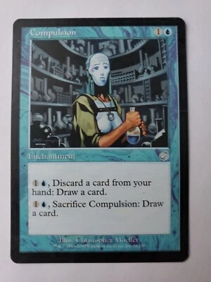 MTG Magic The Gathering Card Compulsion Enchantment Blue Torment 2002 - Image 1 of 2
