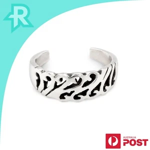 Angled Ripple Sterling Silver 925 Toe Ring - Picture 1 of 7