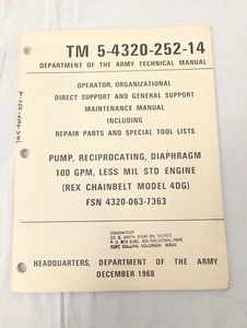 Dept Of Army 1968 Tech Manual TM 5-4320-252-14 Pumpe, Kolben, Membran - Bild 1 von 6