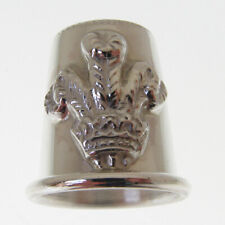 STERLING SILVER PRINCE OF WALES FEATHERS THIMBLE. HALLMARKED SILVER THIMBLE