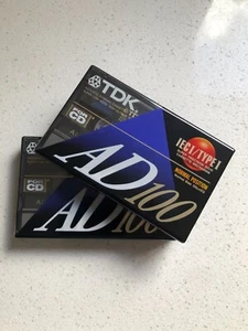 TDK AD 100 x 2 QUALITY VINTAGE AUDIO CASSETTES *MADE IN JAPAN* - 1992 - Picture 1 of 4