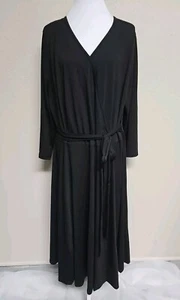 NWT PINUT FASHION Women's Dress A-Line Stretch Long Sleeve V-Neck Black.Size 26W - Picture 1 of 18