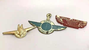 Vtg Pan Am American Airlines Western Jr Clipper Crew Stewardess Wings Pin Badge - Picture 1 of 7