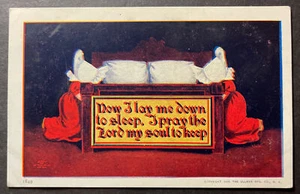 Now I Lay Me Down To Sleep Girls in Bonnets Bedtime Prayers The Ullman Co 1906 - Imagen 1 de 2