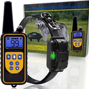 800M Remote Electric Shock Collar Pet Dog Training Anti Bark Collar Rechargeable - Picture 1 of 12