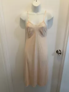 Original Vintage 1950s Sz XXS Lustre Velvaray Pink Nightie Midi Slip Fabric 50s - Picture 1 of 17
