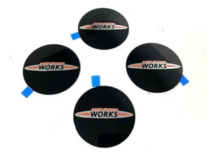 Mini Cooper JCW Logo Wheel Center Cap Stickers Set of 4 NEW 02-16 36136786764 R5 - Picture 1 of 8