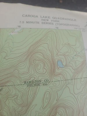 1970 Caroga Lake NY Fulton County New York USGS Topographic Map Antique Vintage - Image 1 of 4