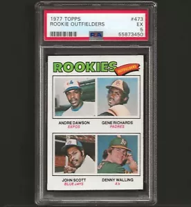 1977 Topps #473 Rookie Outfielders mit Andre Dawson Ex PSA 5 - Bild 1 von 2