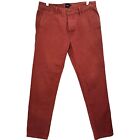 Asos Chino Pants Size 34 W34 L31 Rust Brown Maroon Button Fly  Chinos