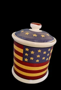 Jay Import Liberty Kolonial amerikanische Flagge patriotisch groß Kanister Glas mit Deckel - Bild 1 von 10
