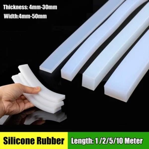 Solid Silicone Rubber Strip Waterproof Heat Resistant Sealing Square Strip White - Picture 1 of 34