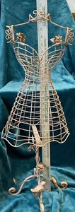 Vtg Wrought Iron Mannequin Jewelry/Scarf Display Stand Decor 32”hx12”w - Picture 1 of 6