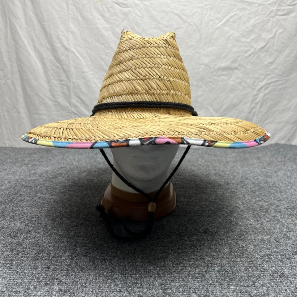 Buc-Ee's Paja Ala Ancha Sol Sombrero Correa Cuello Multicolor Logo Adulto OSFA Foto 1 de 4