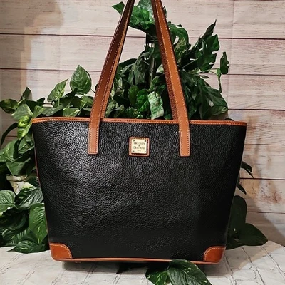Dooney & Bourke Charleston Black and Tan Tote - Image 1 of 4