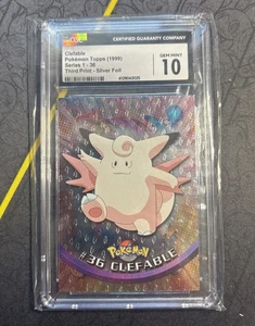 Clefable #36 CGC 10 Pokemon Topps Chrome T.V. Serie Third Print Silberfolie MT - Bild 1 von 2