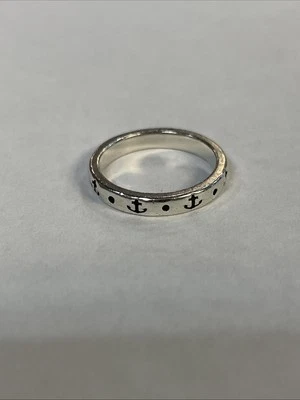 Retired James Avery Anchor Of Hope Stackable Band Ring Sterling Silver Size 6 - Image 1 of 2
