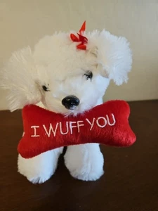 Best Made Toys Adorable White PUPPY DOG I WUFF YOU 8" Plush Stuffed Animal - Picture 1 of 3