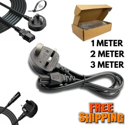 C5 EU 3 PRONG CLOVER LAPTOP POWER LEAD CORD CABLE for Laptop Device Adapter 3pin - Image 1 of 4