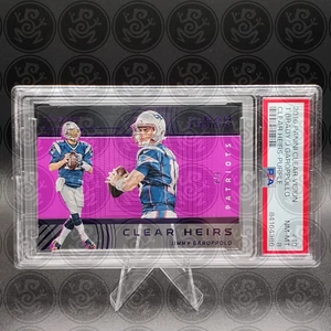2016 Panini Clear Vision Tom Brady / Jimmy Garoppolo Clear Heirs Purple /9 PSA 8 - Picture 1 of 2