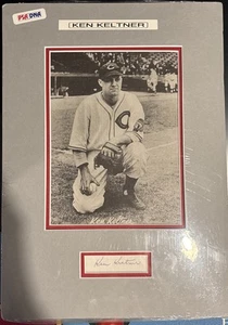PSA/DNA Ken Keltner 14 x 10 matt mit 8 x 6 Foto mit Schnitt Auto / signed - Bild 1 von 6