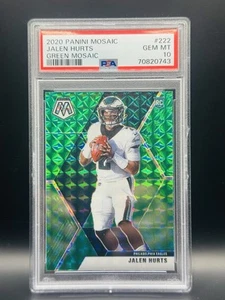 2020 Panini Mosaic NFL - Jalen Hurts - Green Mosaic PSA 10 Rookie RC Eagles #222 - Bild 1 von 2