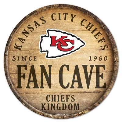 LETRERO DE MADERA REDONDO DIAMANTE 14" KANSAS CITY CHIEFS DE WINCRAFT Foto 1 de 2