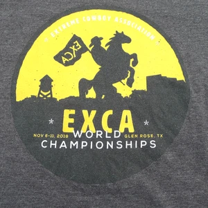 EXCA Extreme Cowboy Association Tee XL 40-42 Charcoal Grey World Championships - Picture 1 of 11