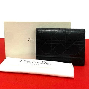Christian Dior Canage Tri-fold wallet leather black 73237 - Picture 1 of 7